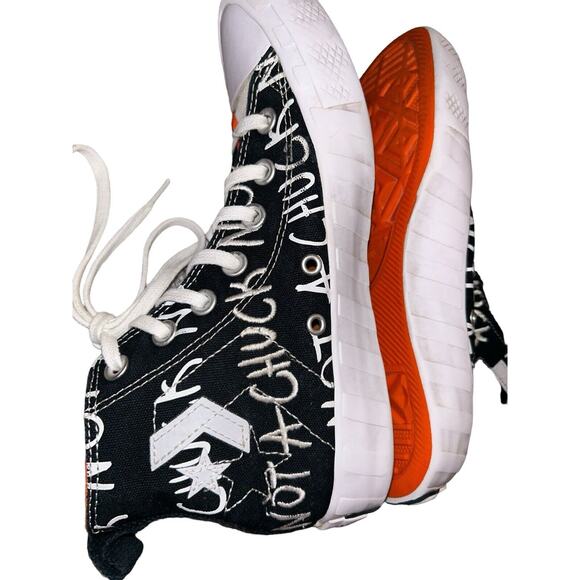 Converse Men's Black‎ Not A Chuck Graffiti Sneakers Size 5 Preowned - Picture 11 of 12